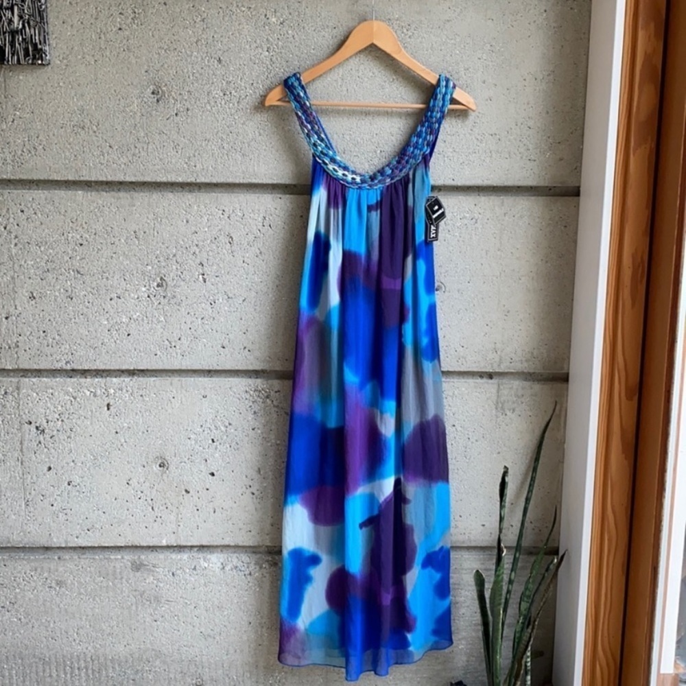 NWT Midi Dress with beautiful braided detail on the neckline